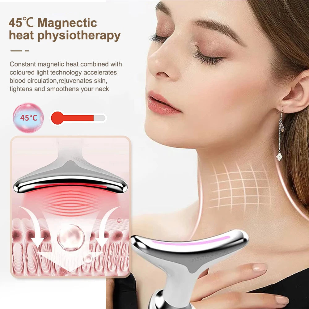 EMS Microcurrent Facial Massager – Anti-Aging, Red Light Therapy, Skin Tightening, Face & Neck Lifting